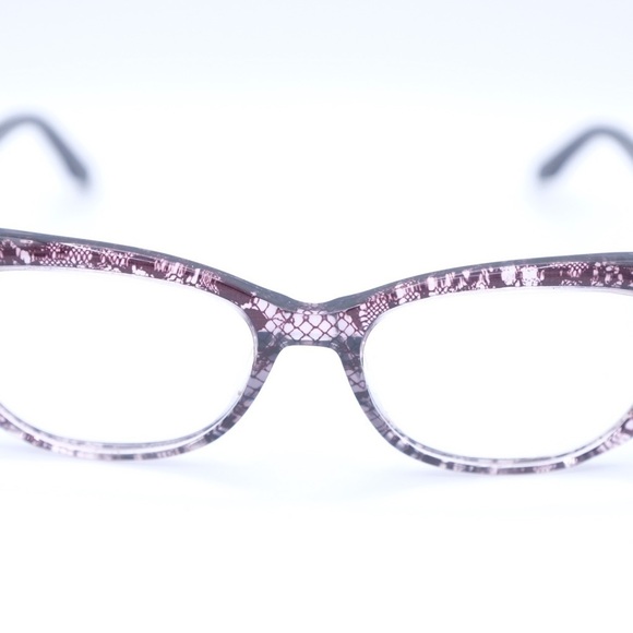 Valentino Black PurpleLace Cat Eye Full Rim Eyeglasses V2654 Excellent Condition - Picture 15 of 16